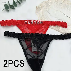 Custom Underwear Crystal Letters Personalised Thong Waist