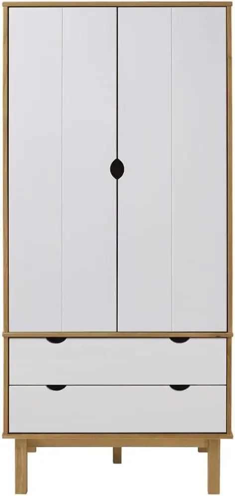 Wardrobe 30.1 "x20.9" x67.7 "solid wood pine, easy to assemble: bedroom handrails and wardrobe 4