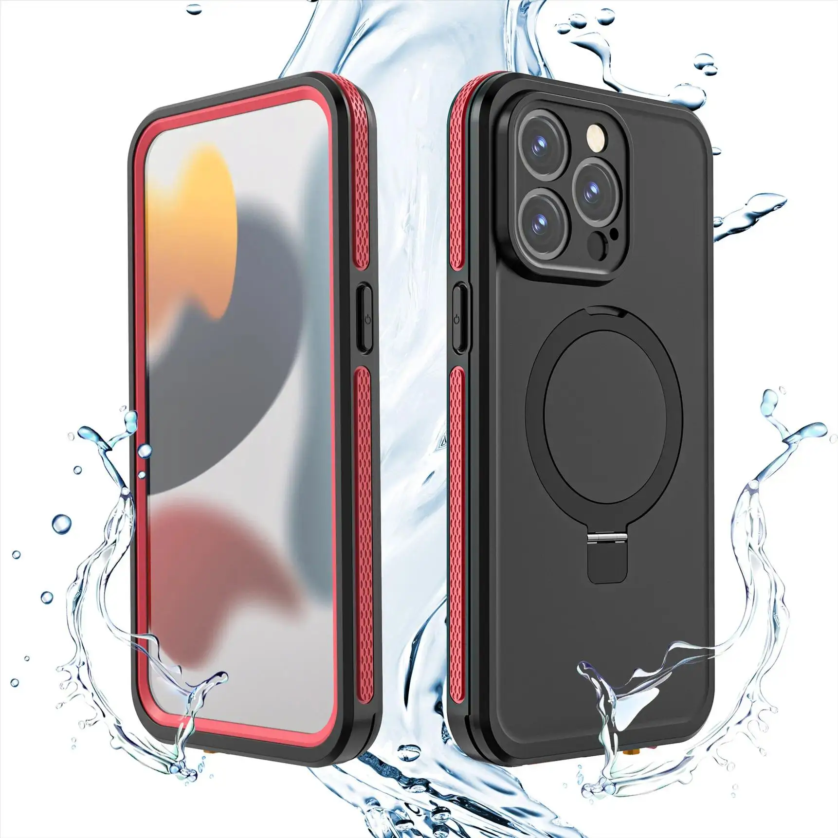 

Роскошный беспроводной противоударный Прозрачный чехол для телефона iPhone 15 Pro Max с магнитным металлическим кронштейном