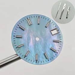 Blue Luminous Dial for DIY Watch Modification - 28.5mm (Light Blue - Hnads)