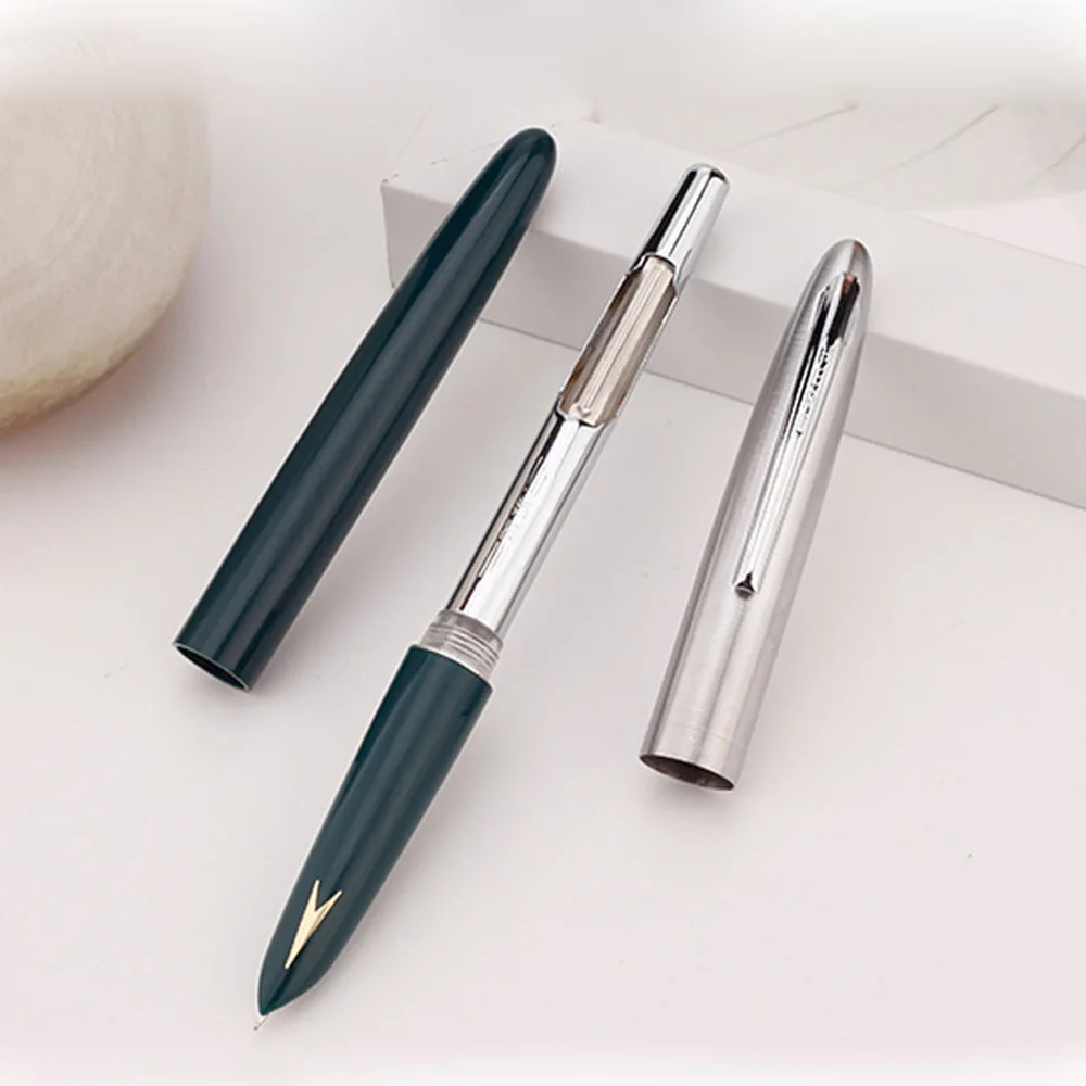 High quality hero 329-2 Fountain Pen decorated gift classic silver Arrows Style plastic Gold label student pen Finance Supplies images - 6