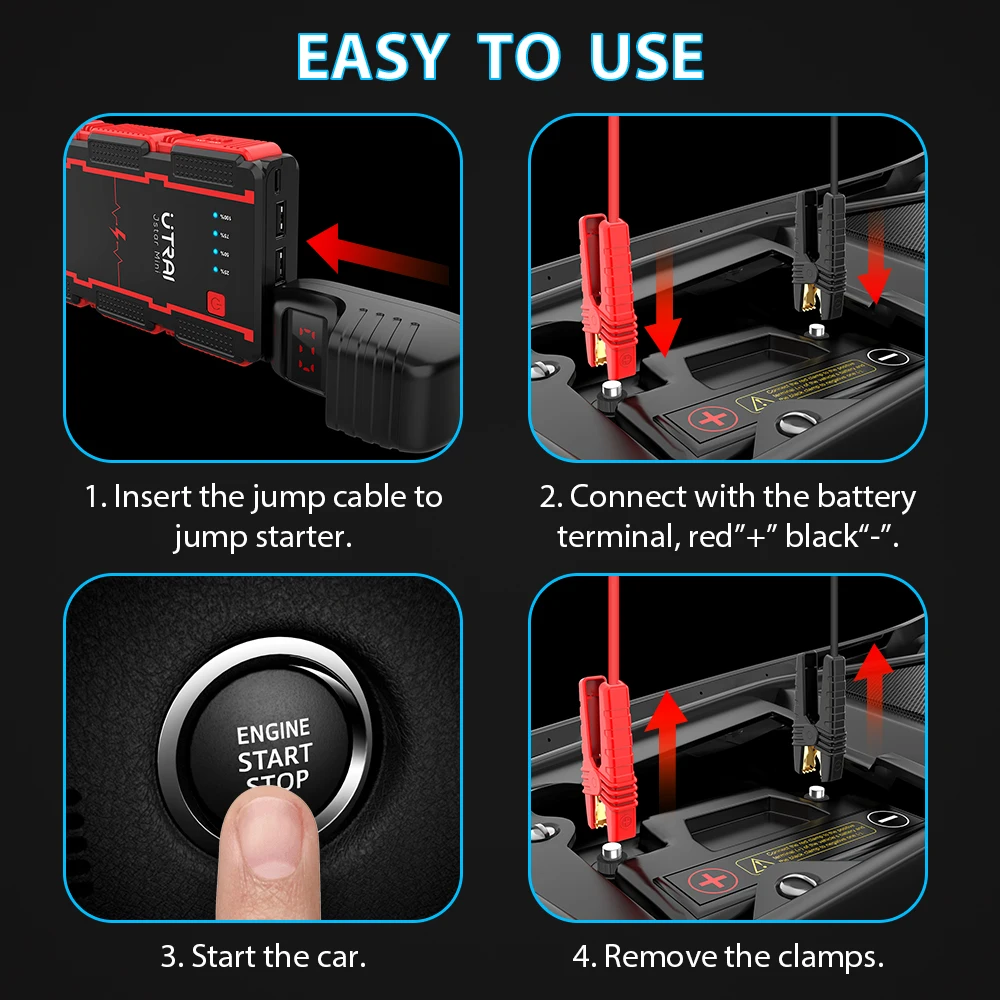 UTRAI 1000A Car Jump Starter Power Bank Portable Emergency Starter