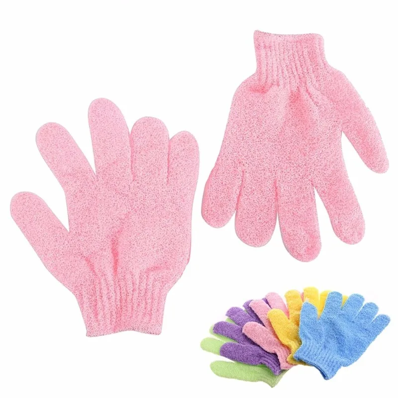 1 Pair Exfoliating Scrub Glove Body Scrub Peeling Bast Wisp Massage Moisturizing SPA Foam Sponge Skincare Washcloth Shower tool body scrub,body scrub glove