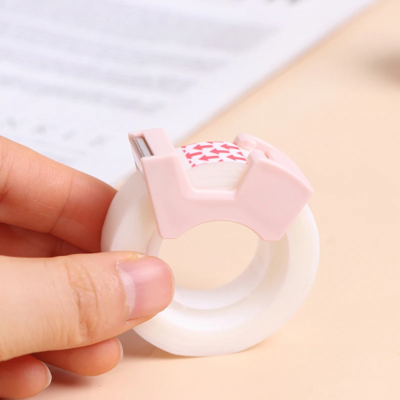 Compact Portable Tape Dispenser with Storage and Cutting Seat
