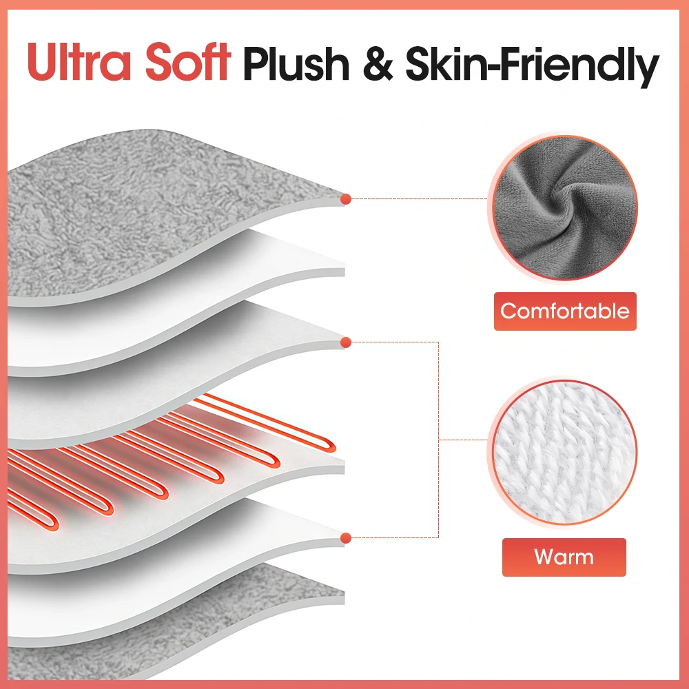 Portable USB Electric Foot Heating Pad Washable Soft Plush Foot Heater Winter Fo
