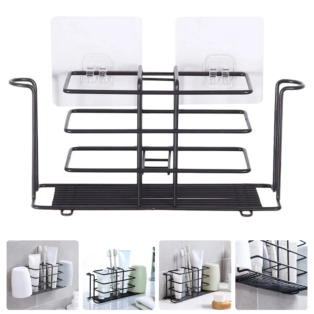 

Household Toothpaste Bracket ToothStainless Steel Toothbrush Holder Hollow Out Holders Wall Mounted