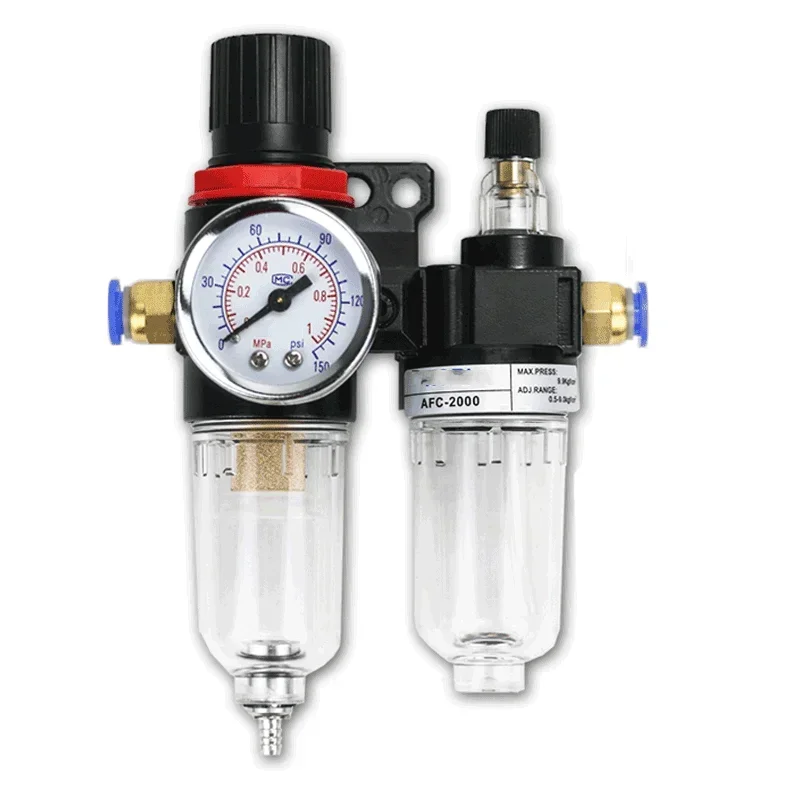 1/4" air compressor oil water separator filter regulator trap Plastic Copper Core Air Compressor Pressure Reducing Valve AFC2000