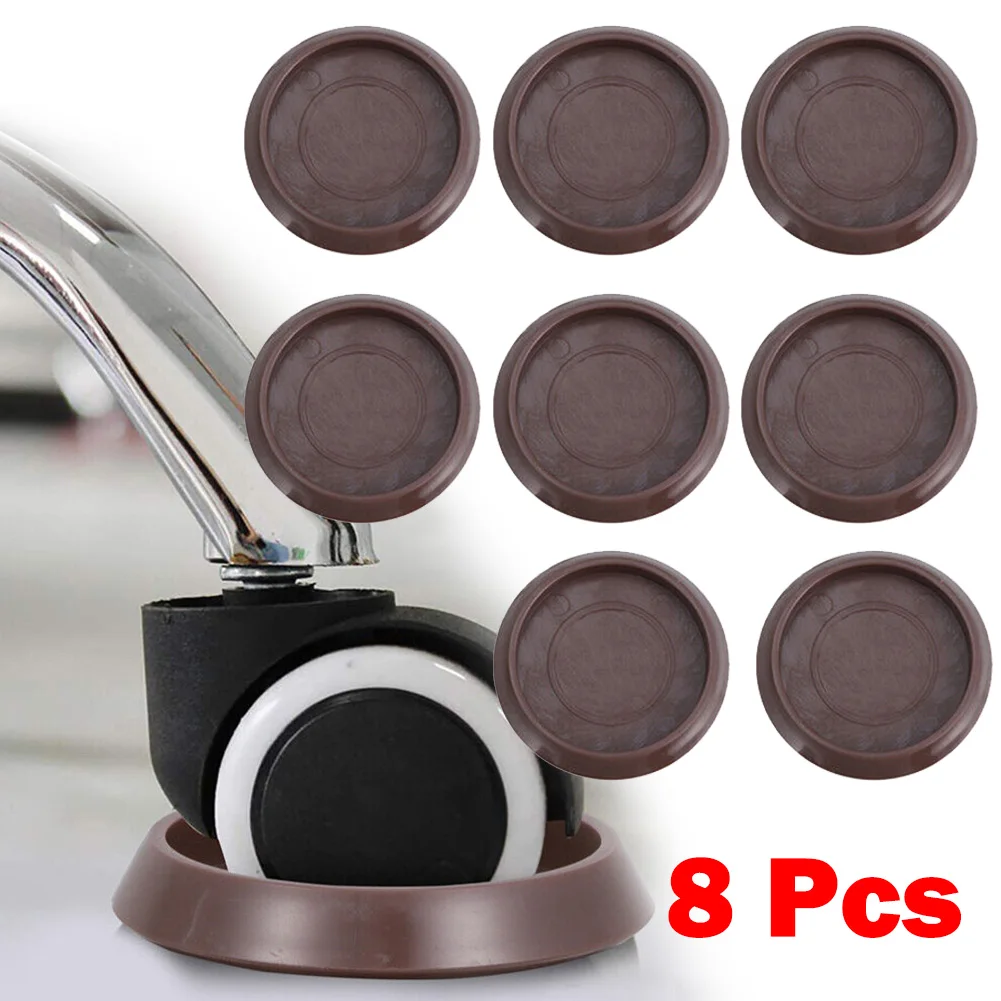 

8 Pcs Plastic Bed Chair Wheel Stopper Furniture Legs Caster Cups Chair Feet Floor Protectors For Prevents Scratches Tool