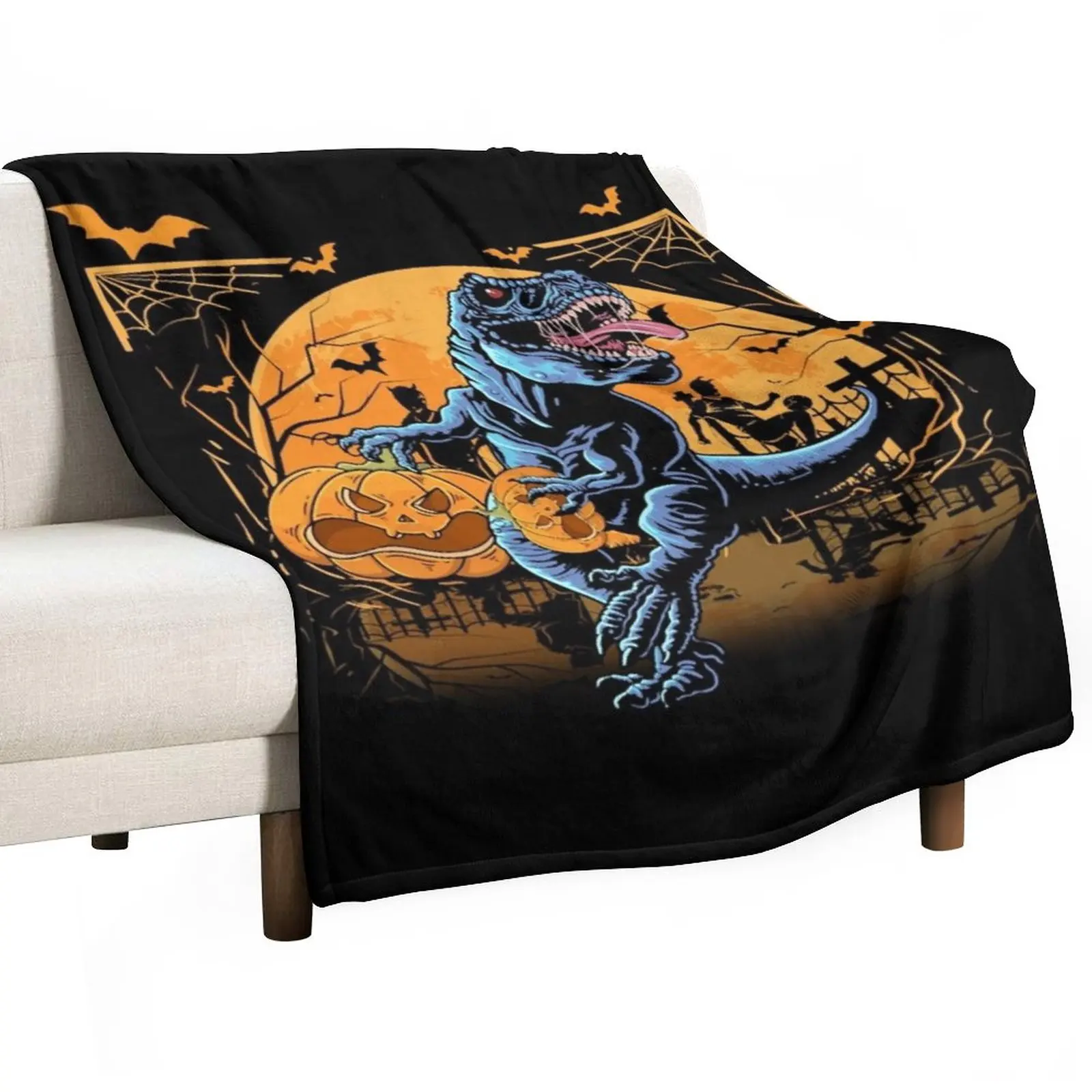 

Halloween Dinosaur Pumpkin Throw Blanket Sofas Blanket Luxury