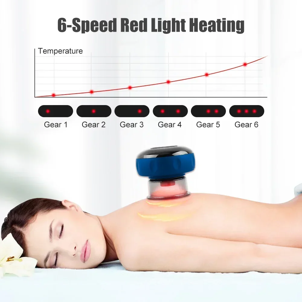 Electric Vacuum Cupping Chinese Medical Cups Hijama Massage Machine Heating Jars Suction Cup Body Slimming Tool