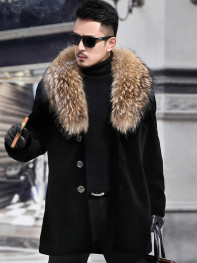 New Spring Overcoat Male Wool Blend 