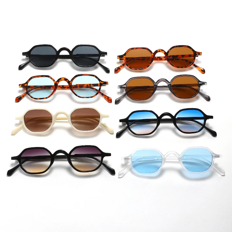 Mode trendige kleine ovale Sonnenbrille für Damen Herren Vintage stilvolle Reise Sonnenbrille Brillen Outdoor UV400 Shades Schutz