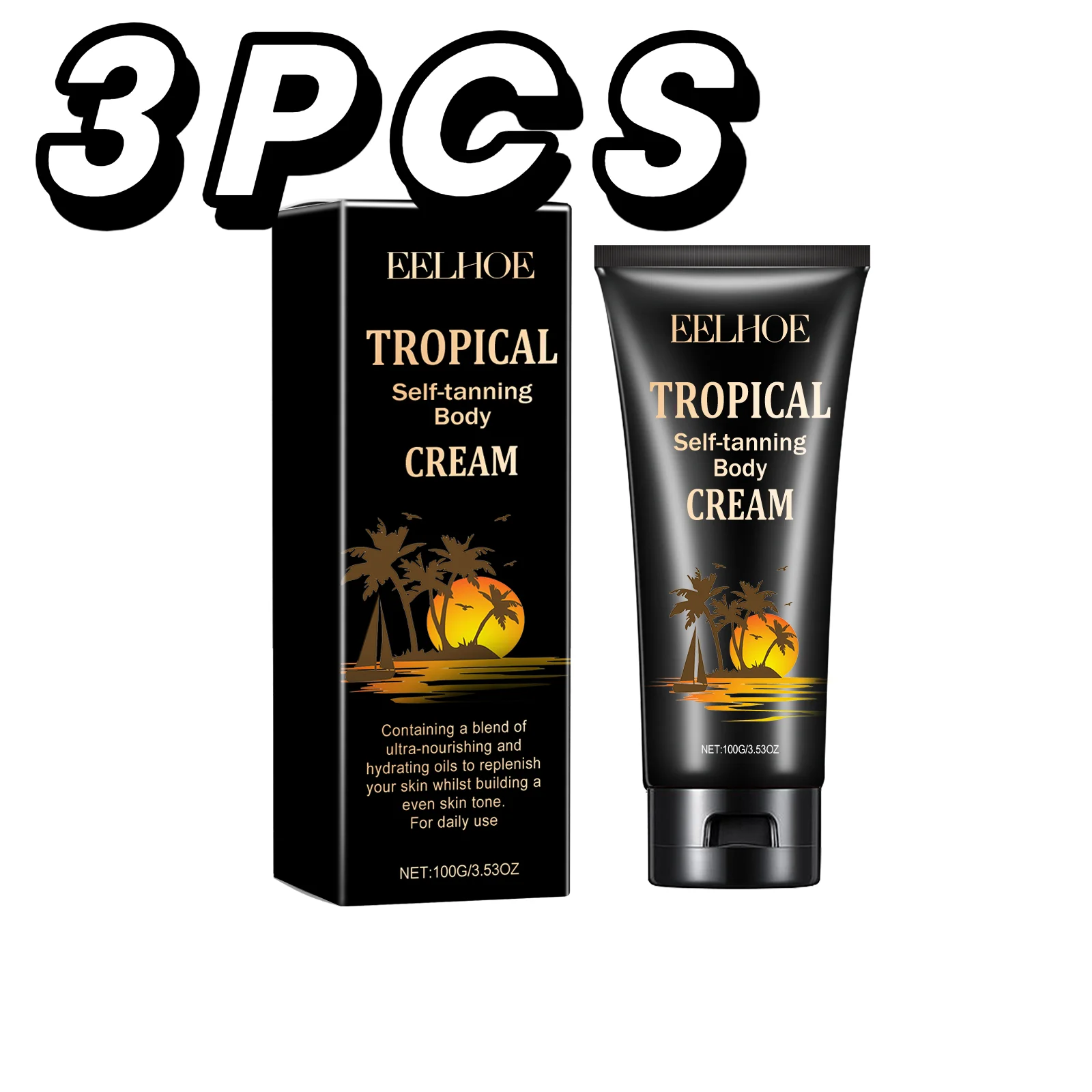 Hydrating Sunless Tanning Lotion with Coconut Extract for a Streak-Free, Natural Glow
