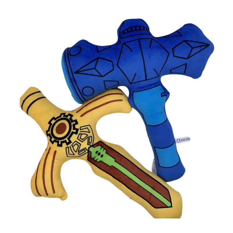 

2 шт. имитация синего молотка, желтый меч, плюшевые игрушки, забавная игровая опора, мягкая игрушка, украшение дома, мягкие куклы, игрушки для мальчиков и девочек, подарки