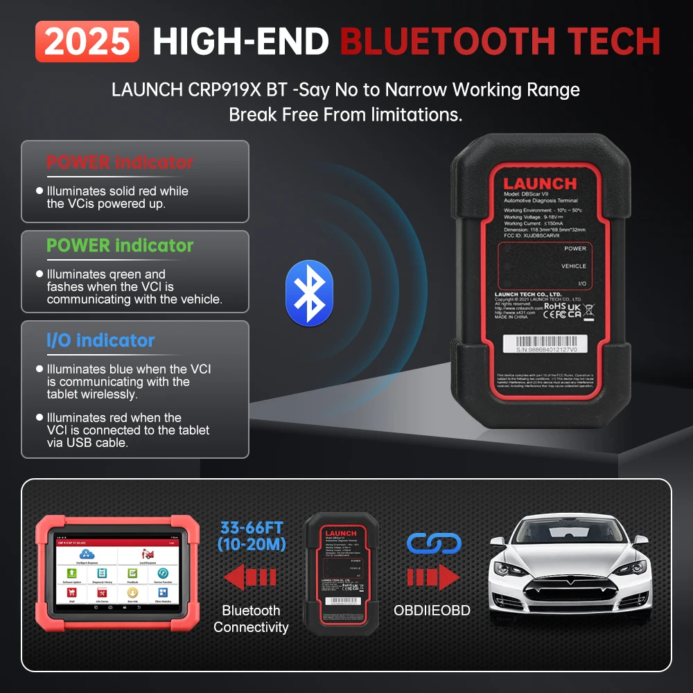 Neue LAUNCH X431 CRP919X BT OBD2 Scanner Automotive Diagnose Werkzeuge Auto CANFD DOIP ECU Codierung Professionelle Scan – Detail 2
