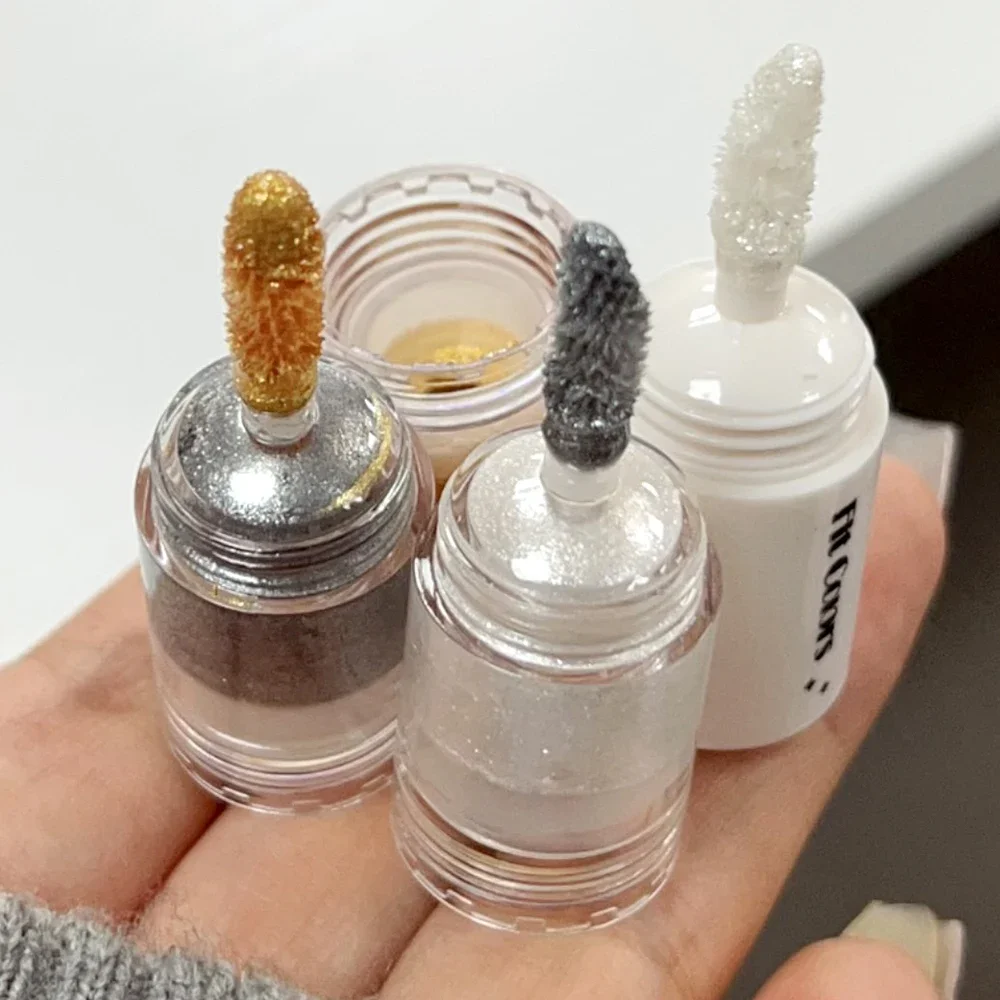 Eye Shadow Eye Shadow Plate 3 Colors Waterproof Pearlescent Glitter Gold Silver Eyeshadow Palette Lasting Shimmer Highlighter Set