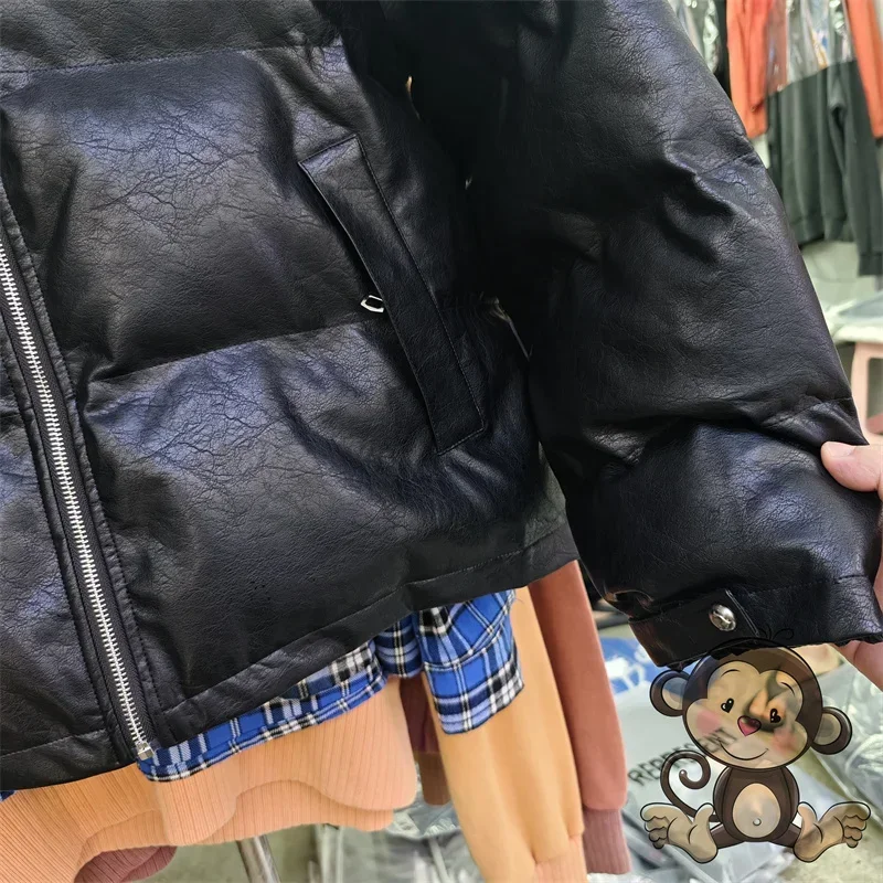 Winter New THUG CLUB Leather Jacket Thickened Cotton Jacket 4