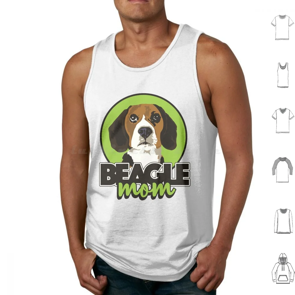 Beagle Mom-Canotte Verdi Stampa Cotone Beagle Dog Hound Pet Animal Basset Hound Pug Pugle Cute Puppy