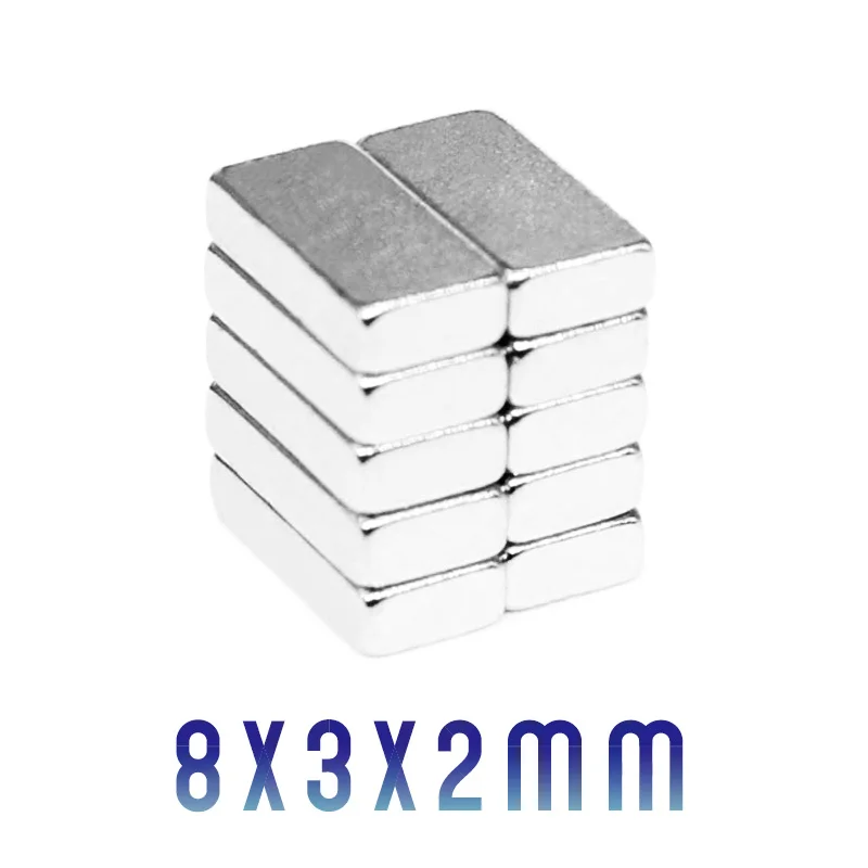 강력한 자석 블록 자석, N35 네오디뮴 시트, 쿼드레이트 희토류, 8x3x2, 10 PCs, 20 PCs, 50 PCs, 100 PCs, 200 PCs, 500 PCs, 1000PCs, 8mm x 3mm x