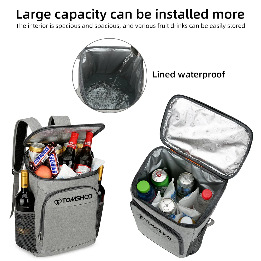 TOMSHOO 24L Backpack Coolers Insulated Leak Proof Waterproof Lightweight Soft Lunch Backpack Cooler Backpack Everlasting Comfort