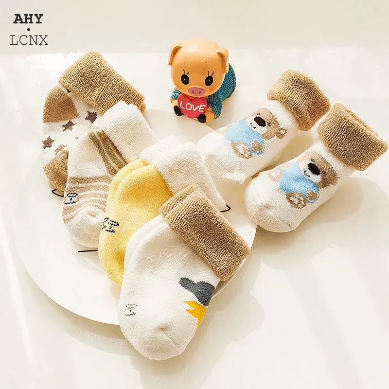 

5 Pairs/Lot Baby Socks High Quality Thicken Cute Bear Newborn Socks Cotton Toddler Kids Sock Boys Girls Infant Children Socks