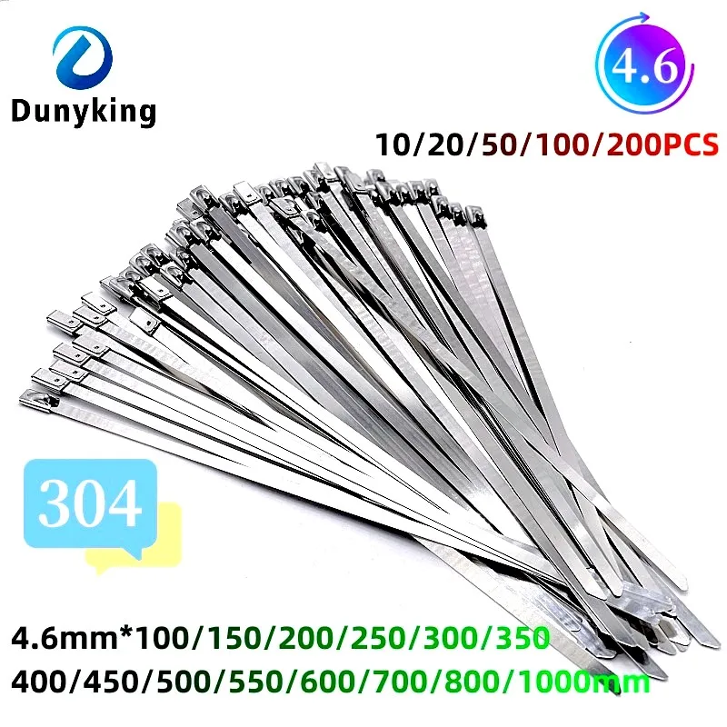 10 20 100 Pcs Stainless Steel Metal Cable Ties Exhaust Wrap Coated