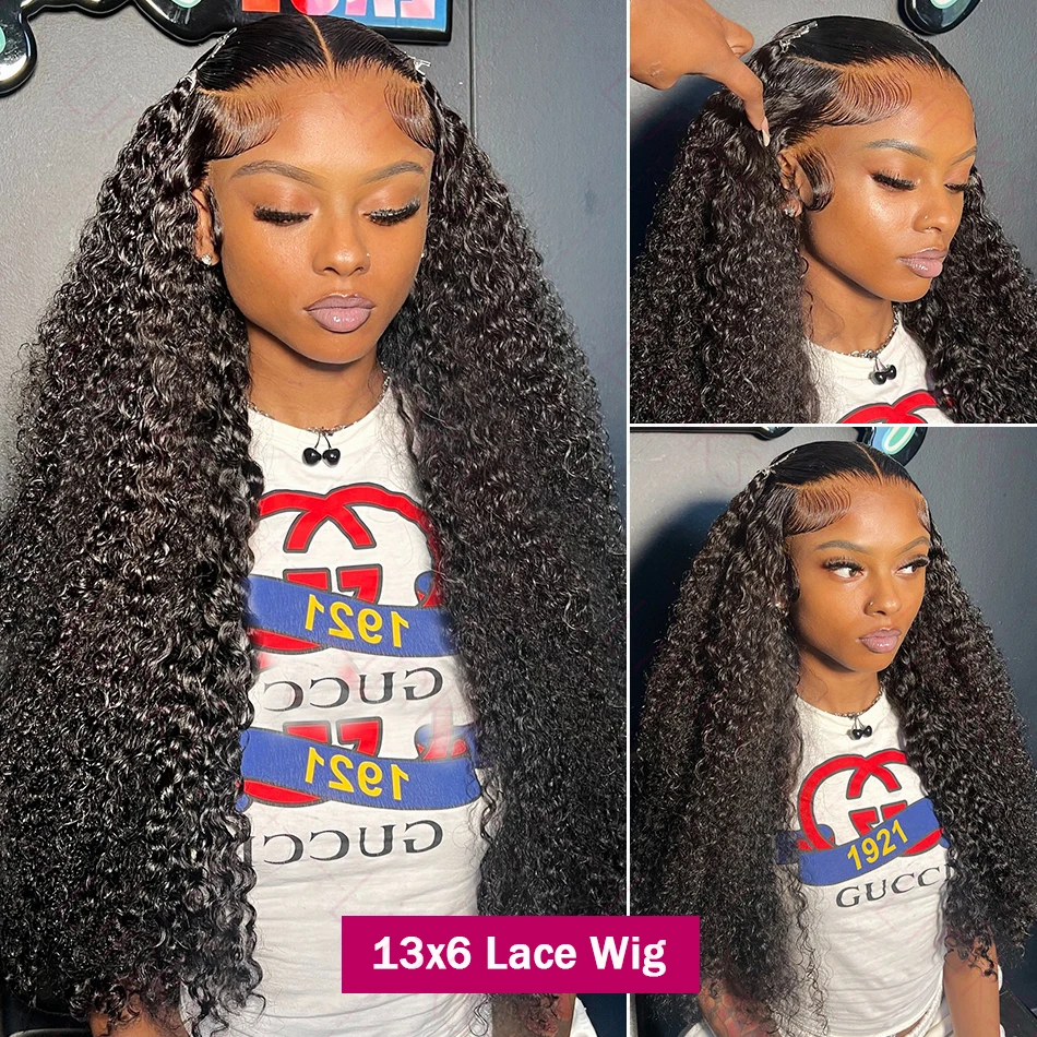 Human Hair Wig 13x6 HD Water Wave Lace Front Wig 360 40 Inch Loose Deep Wave Curly Lace Frontal 5x5 Closure Wig For Women
