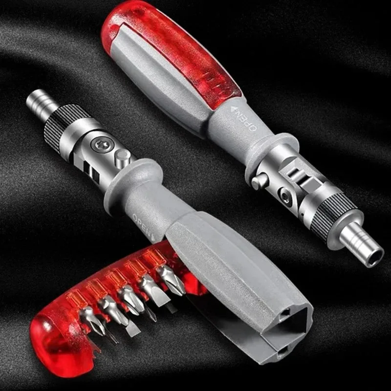 Portable Ratcheting Screwdriver with Magnetic Bit Ratchet Multiple Bit ...