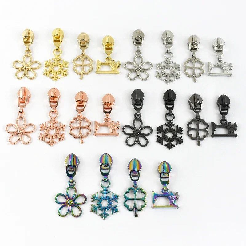 5/10Pcs Bag Zippers Repair Slider for 5# Nylon Zip Backpack Closure Zipper Puller Head Purse Replacement Zips Lock Accessories