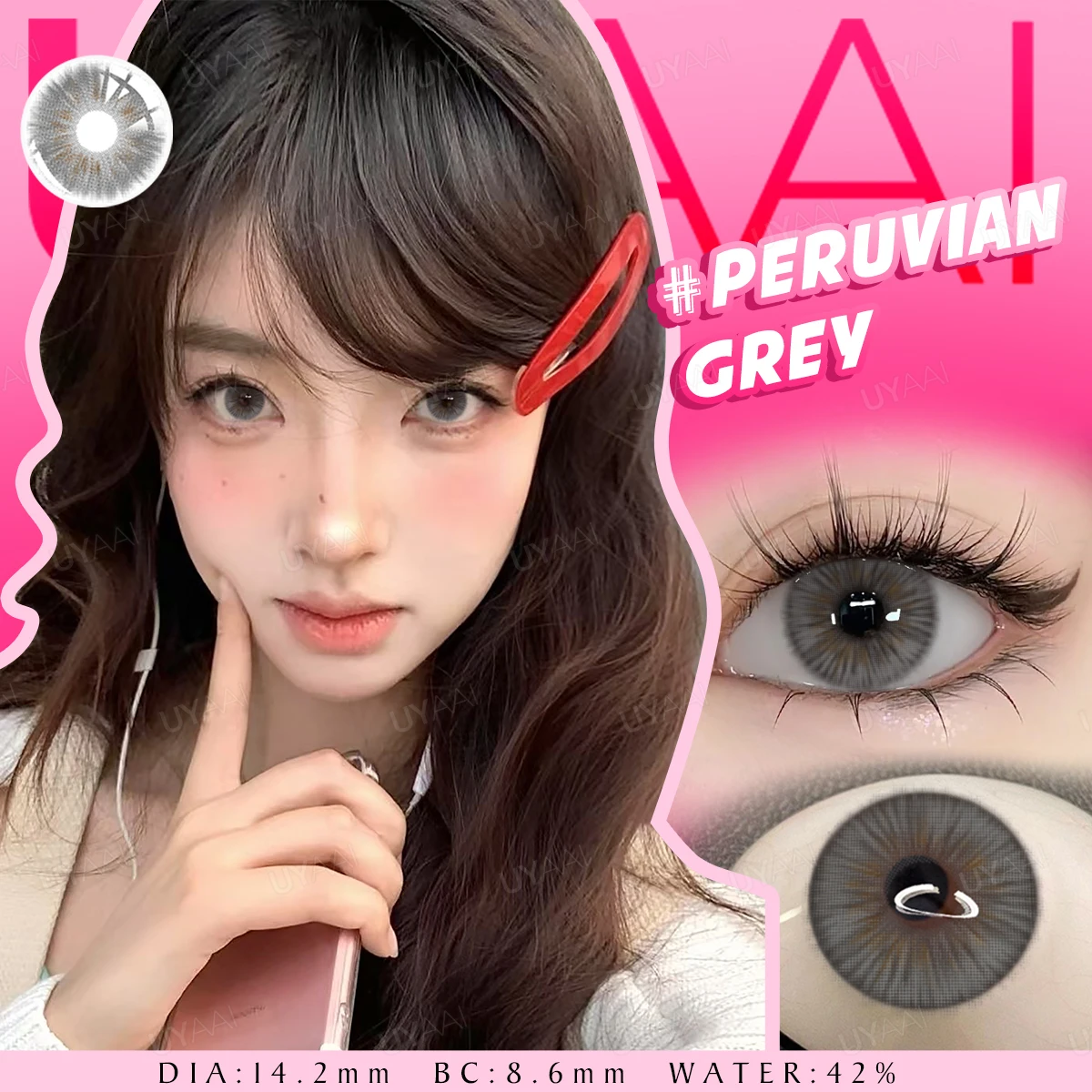 Natural Beauty Colored Contact Lenses - Grey, Brown, Blue & Green (Yearly)