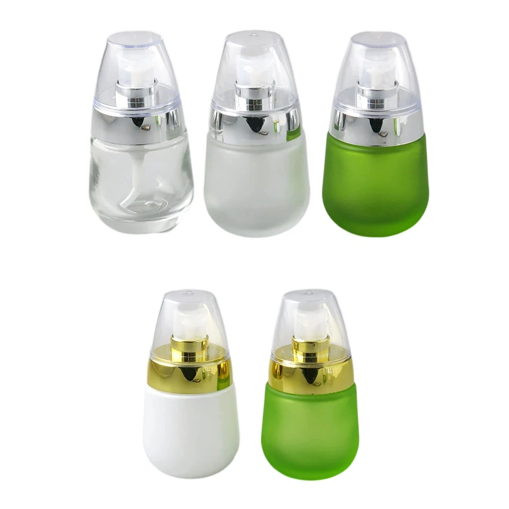 

30ML Travel Clear Matte Green Glass Perfume Bottle With Lotion Cream Pump Spray Refillable Glass Fragrance Bottle 300pcs