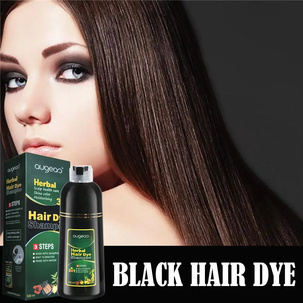 Herbal Natural Plant Hair Dye Shampoo Black Dye White Grey Hair hair dye shampoo