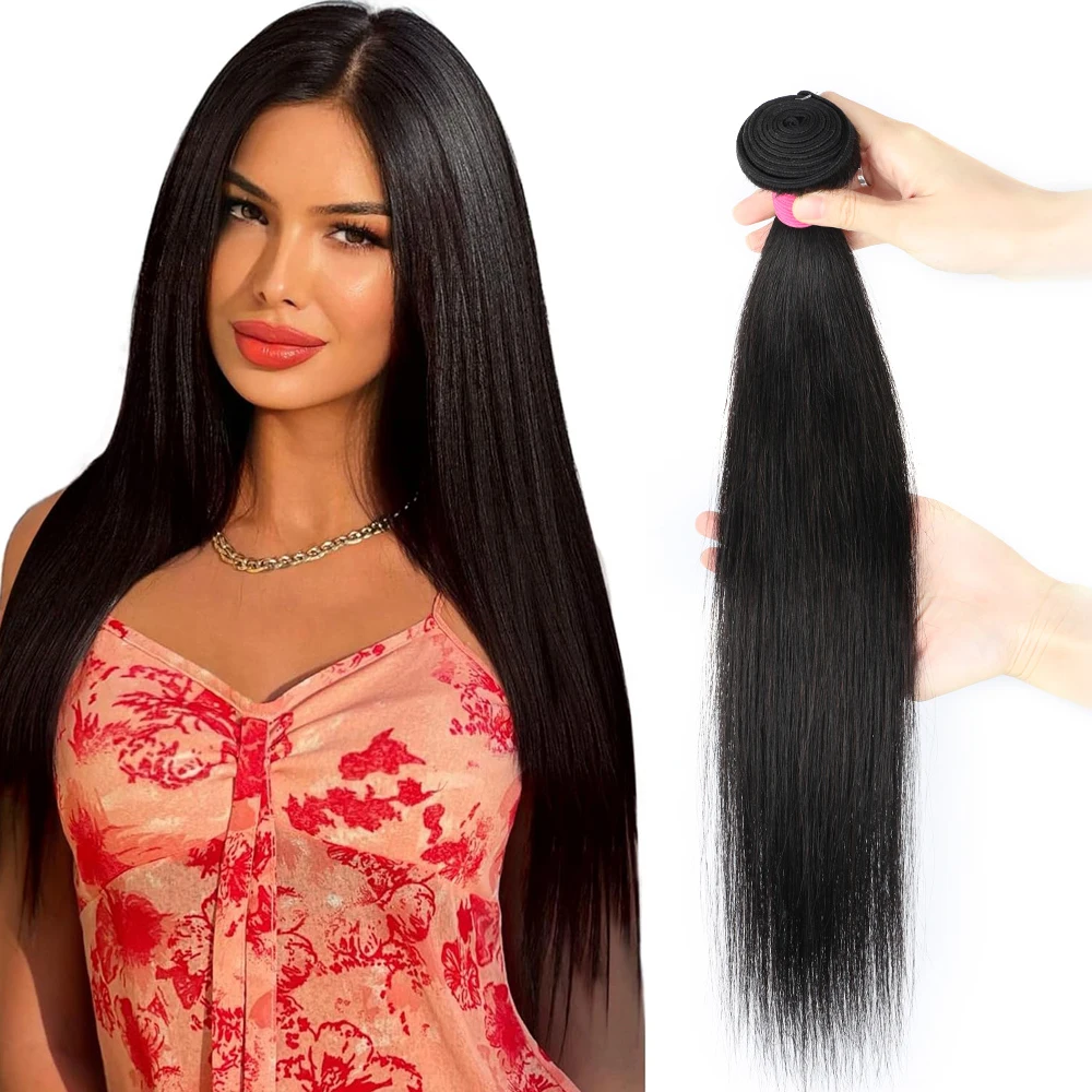 26 28 30 Inch Human Hair Bundles High Quality 10A Brazilian Raw Hair Weave Bundles Straight Human Weave Extensions