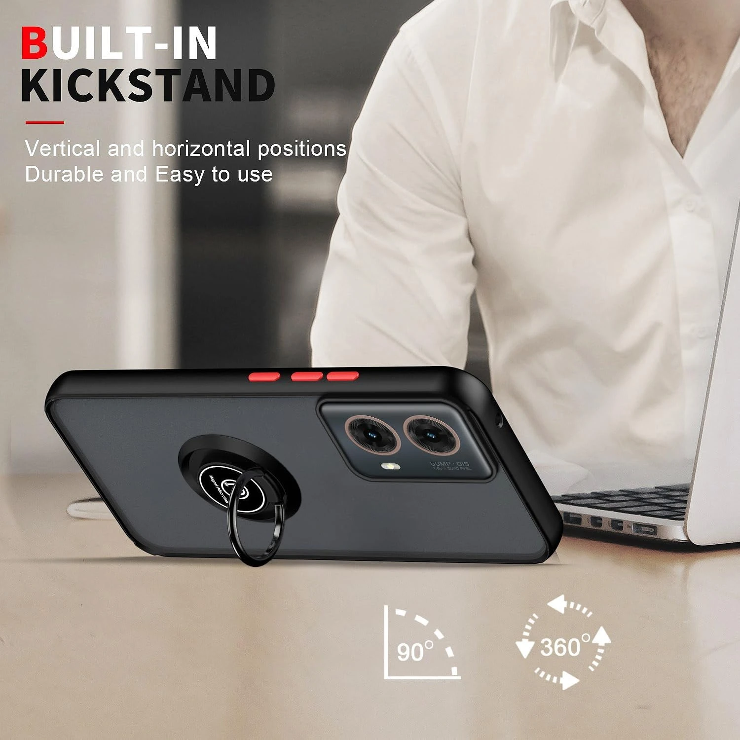 Armor Matte Shockproof Case with Ring Stand Holder