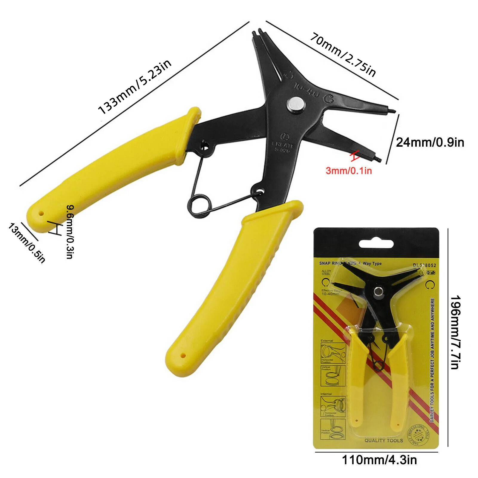 Alicates Circlip Profesional 8mm - 25mm J11 Elora Bent Internal Circlip  Pliers – California Motorcycles