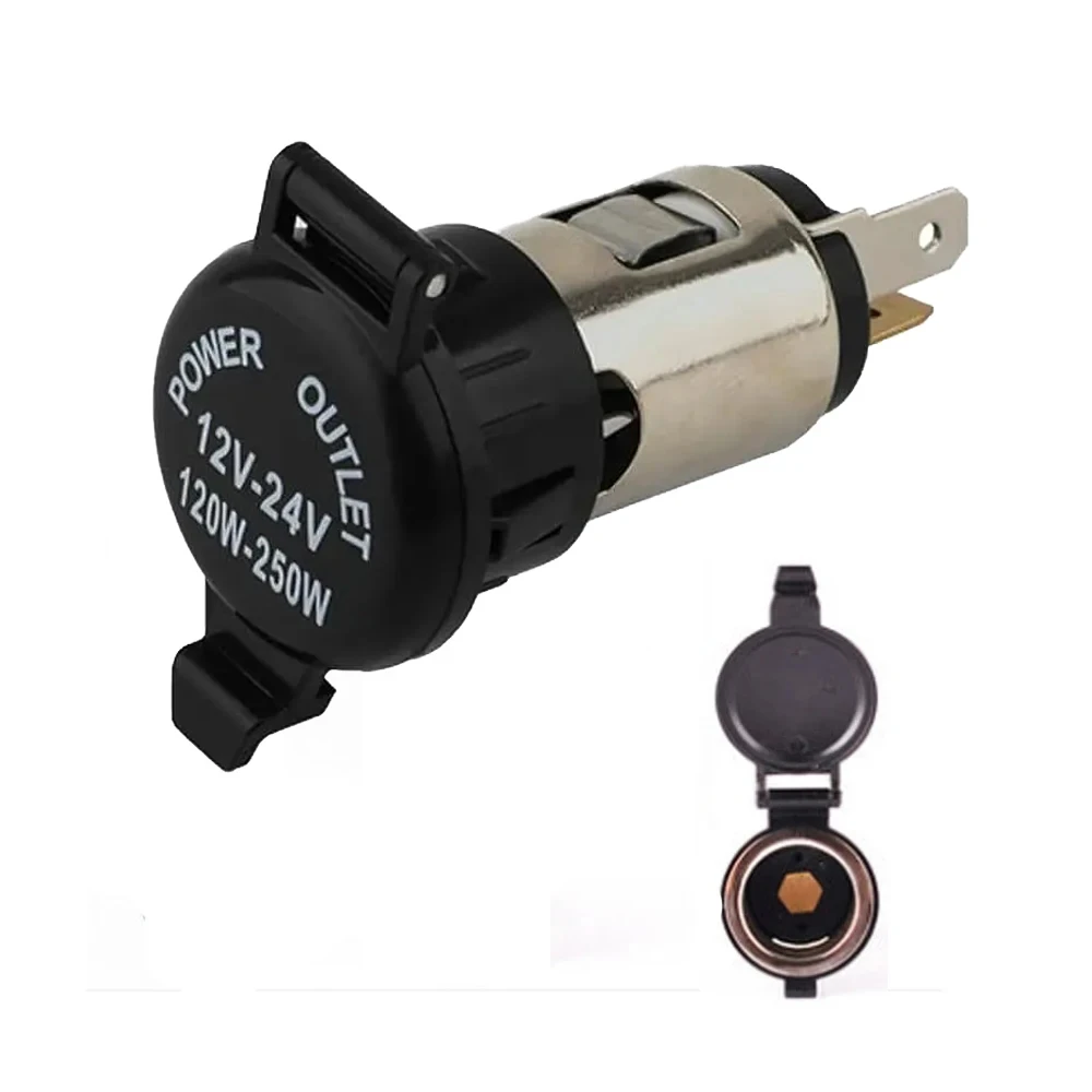 Car Female Socket Power Plug DC 12-24V Car Female Socket Power Plug Cigar Lighter Socket Car Cigarette Lighter Auto Motorcycle Marine Atv Rv Accessories