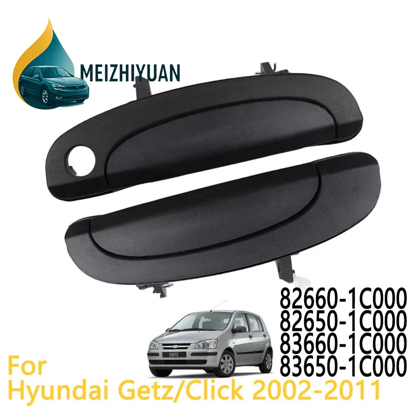 Manija De Puerta Exterior Para Hyundai I20 2008-2015 - Juego 4 Piezas, Color Negro Imprimado, Fácil Instalación