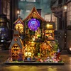 DIY Wooden Miniature Model Kit Magic Spirit Cottage Casa Doll Houses 3D Puzzle Dollhouse With Furniture Lights for Friends Gifts 3