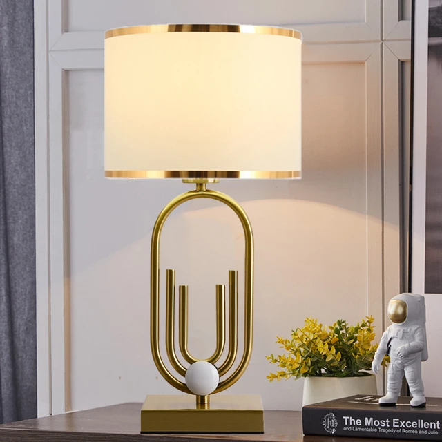 Lampe de table, lampe de nuit de chevet, lampe de table USB avec abat-jour  en tissu pour chambre à coucher, salon, bureau, étude