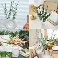 10/36PCS Artificial Eucalyptus Stems Green Leaves Eucalyptus Branches Flower Bouquet Wedding Christmas Decoration Fake Plant 5