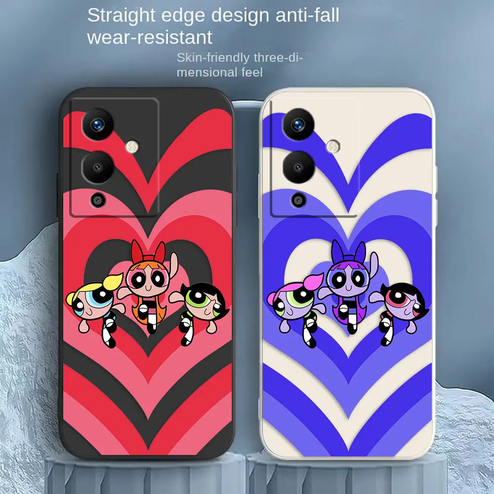 

Lovely Heart The P-Powerpuff Phone Case For Infinix SPARK NOTE 10 11 12 G96 8 SMART 5 6 7 POVA 3 4 PRO Case Funda Shell Capa