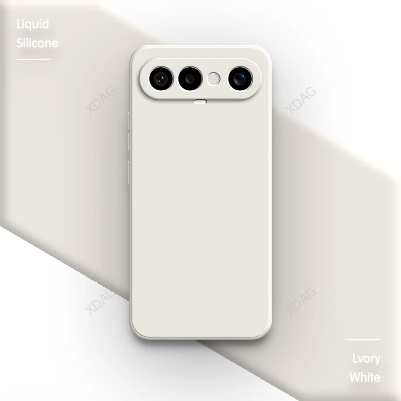 Liquid Silicone Shockproof Phone Case with Square Lens Protection - Soft Back Cover