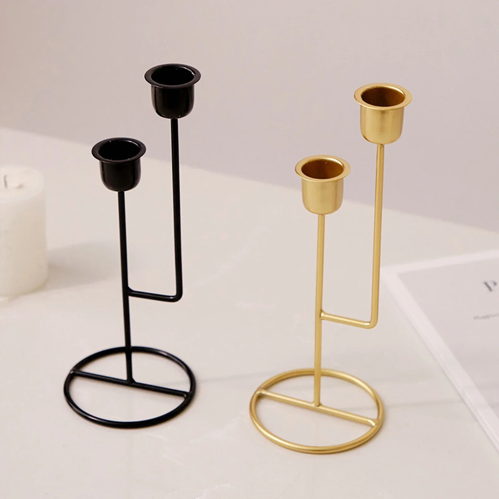 Wedding Table Candle Stand Candlestick Holder Tall Metal European style Candle Holders Black Taper Holder Home Decor candle holders
