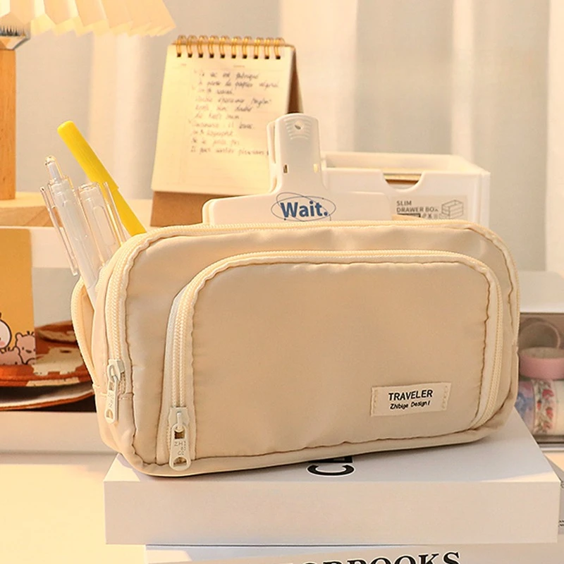 

Pencil Bag Large Capacity Girls Pencil Case Simple Large Capacity Stationery Box Primary School Boys Pen Bag Pen Pouch Unisex