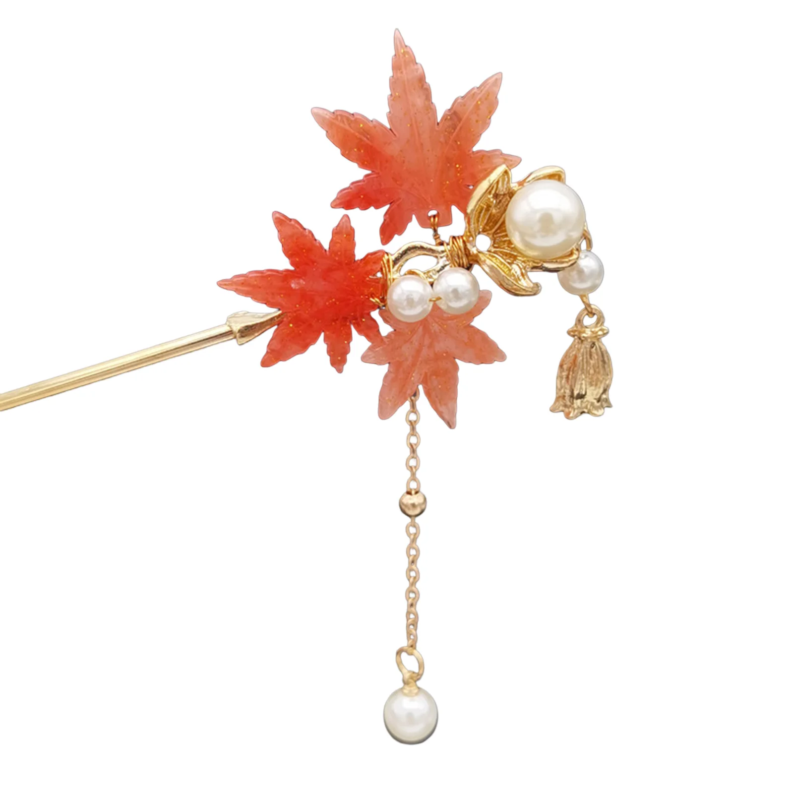 

Vintage Ethnic Style Fringe Hairpin Chignon Hair Stick with Imitation Pearl for Cosplay Party Chinese Cloth Cheongsam