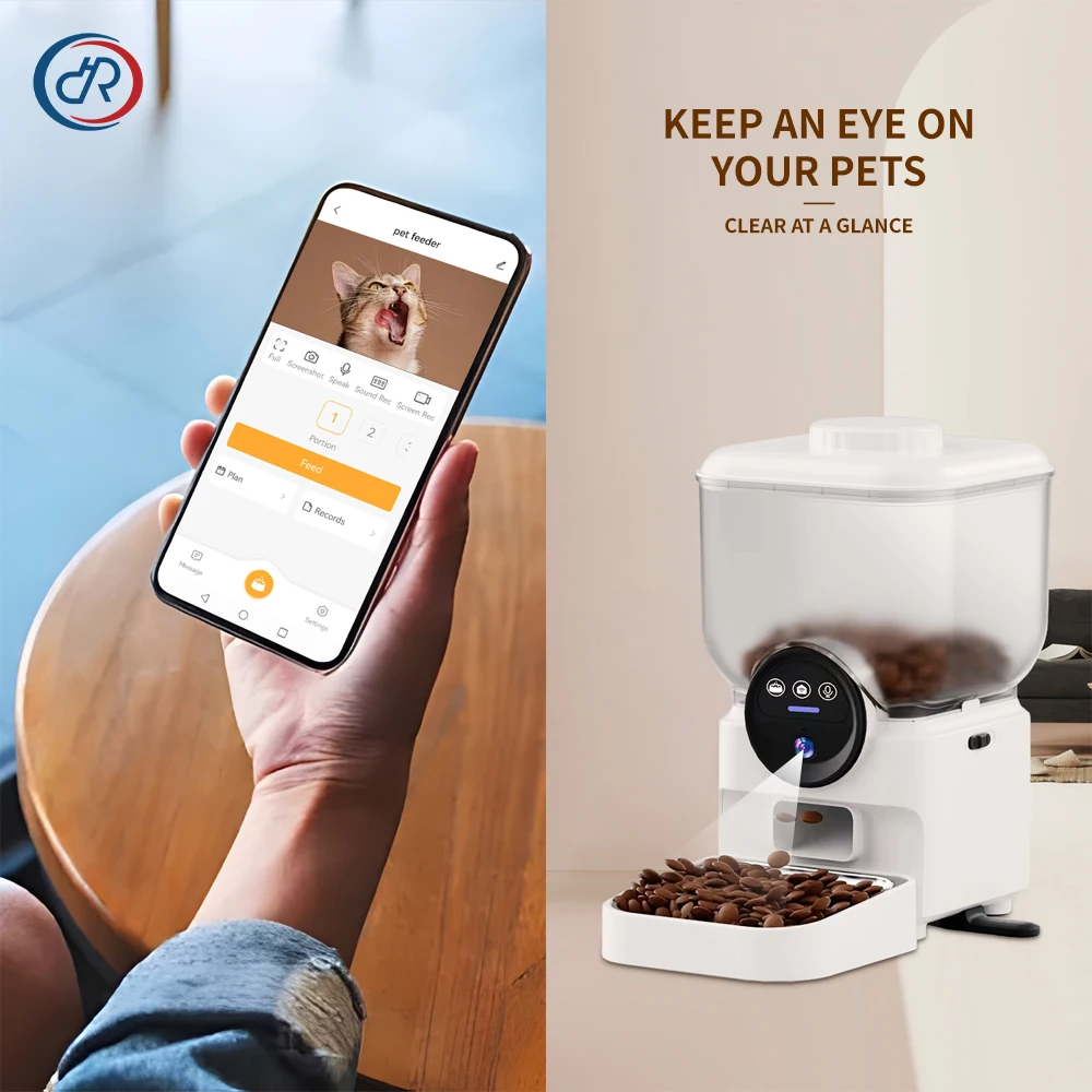 7L WiFi Automatic Pet Feeder with Camera Rechargeable Battery Operated Smart Cat & Dog Food Dispenser Timed Feeding Cat Feeder 2