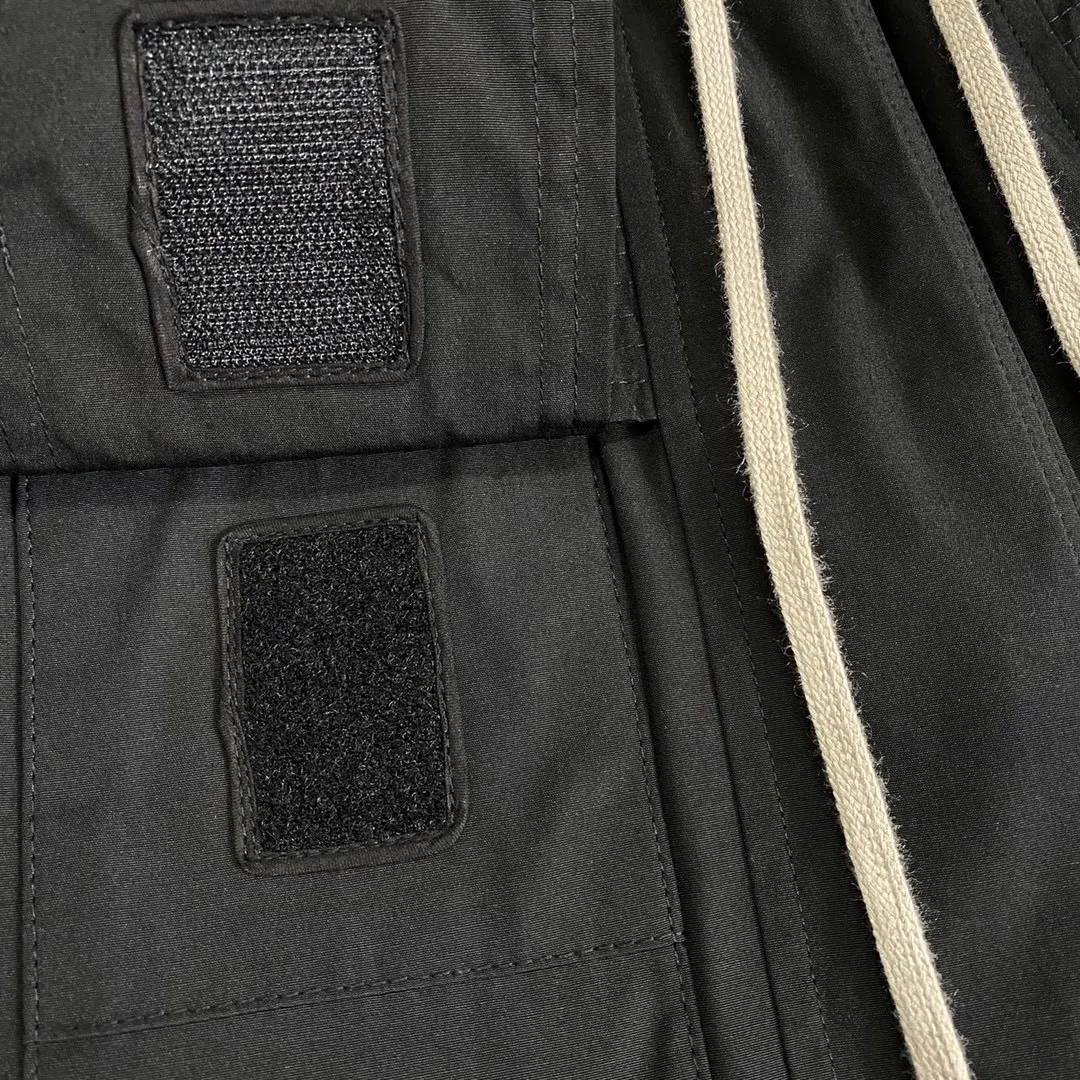 High Street Men's Casual Pants Pockets Design Cargo Pants Cotton Full Length Drawstring Techwear Men's Clothing 3