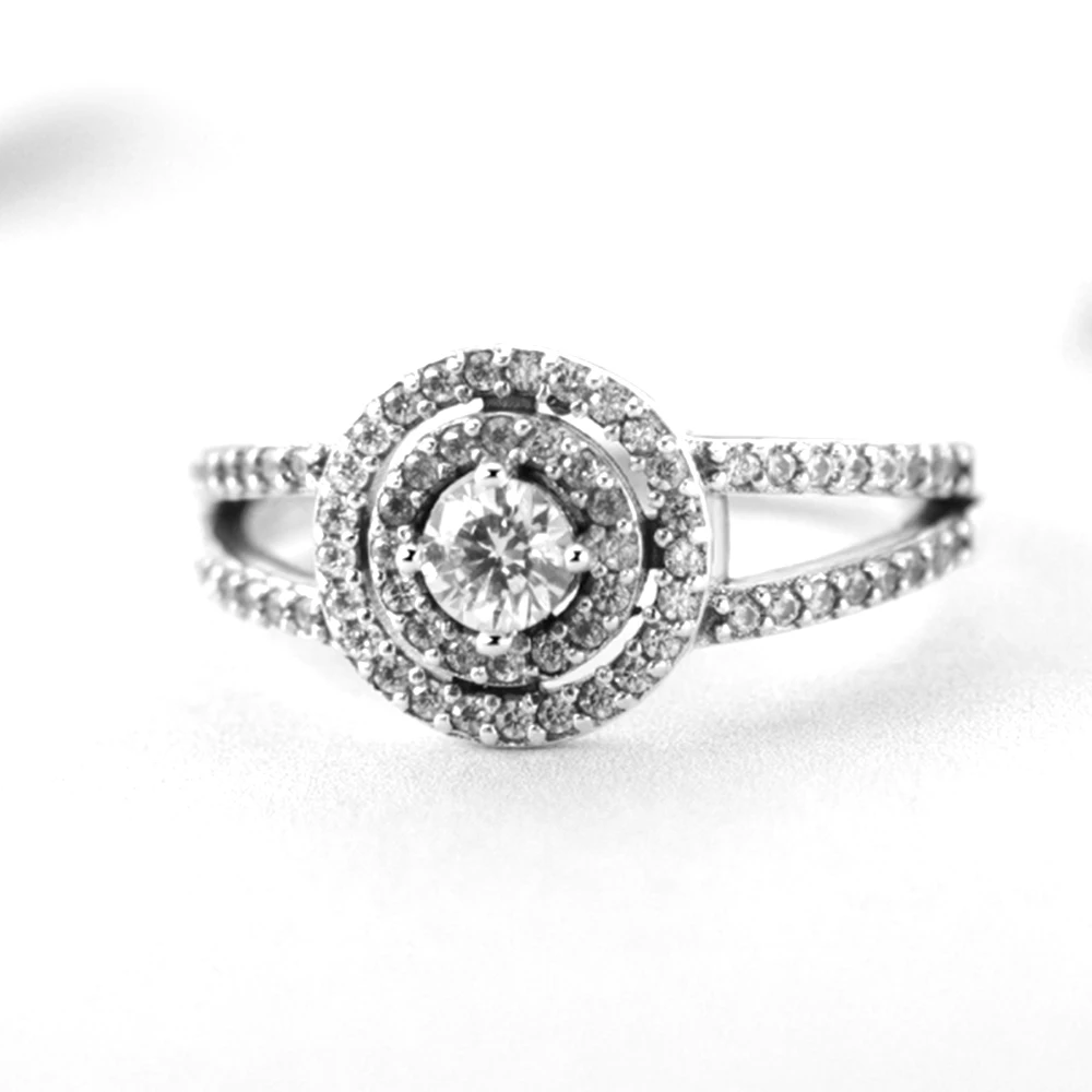 Sparkling Double Halo Ring