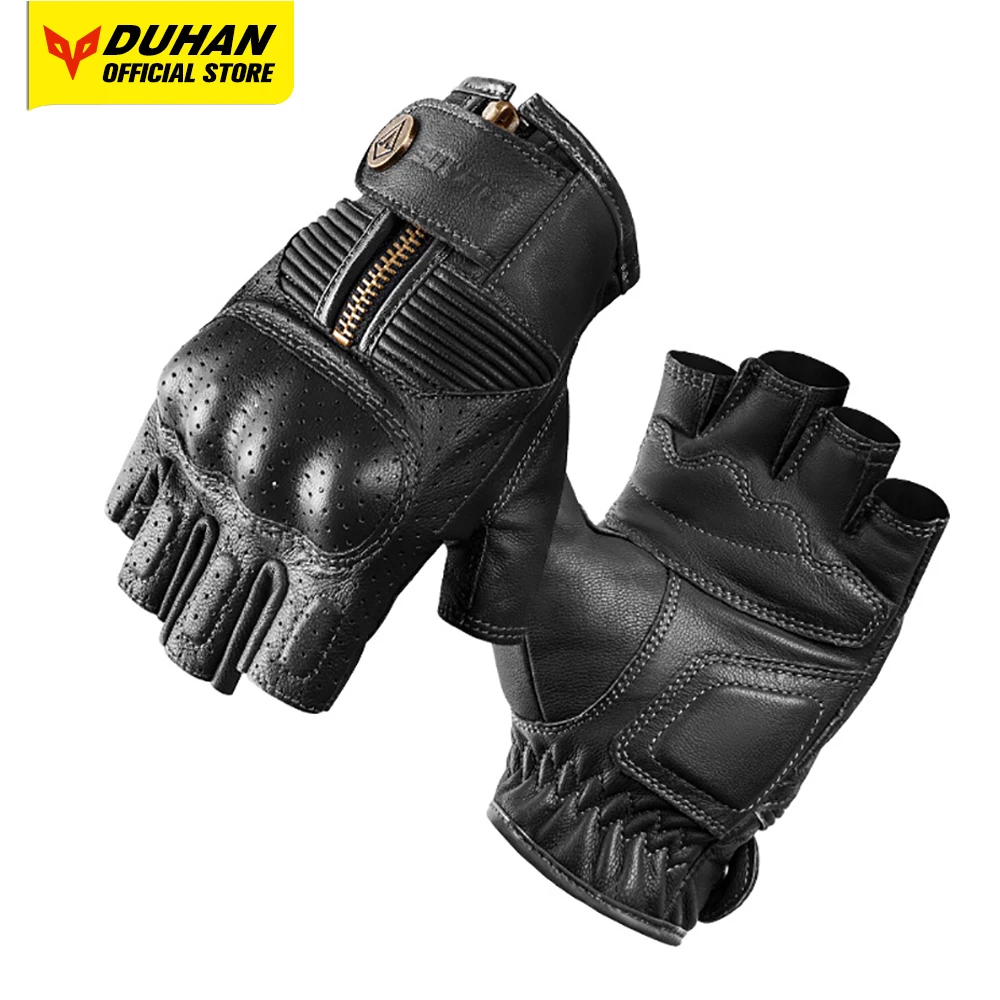 

Ventilate Motorcycle Riding Gloves Men Women Spring Summer Retro Half Finger Motocross Protective Gloves