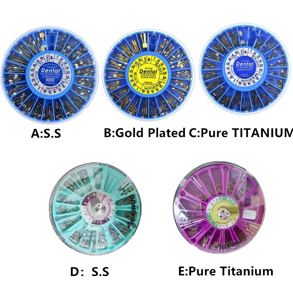 1Box Dental Endodontic Root Canal Pins Conical Screw Post Tapered Pure